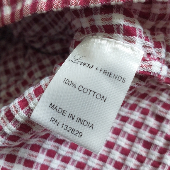 Lovers + Friends red gingham ruffled skirt XS - Picture 7 of 8